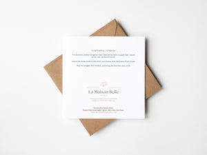 Back of Captain’s Compass eco-friendly greeting card featuring a watercolour design of a compass symbolizing guidance, wisdom, and the connection to the ocean.