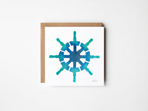 Captain’s Compass eco-friendly greeting card featuring a watercolour design of a compass symbolizing guidance, wisdom, and the connection to the ocean.