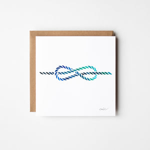 Nautical Eternity eco-friendly greeting card featuring a watercolour infinity knot symbolizing resilience and connection to the ocean.