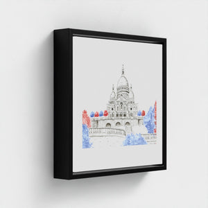 Sacré-Cœur de Montmartre Paris watercolour giclée canvas print — hand-painted fine art wall decor on recycled ocean plastic canvas
